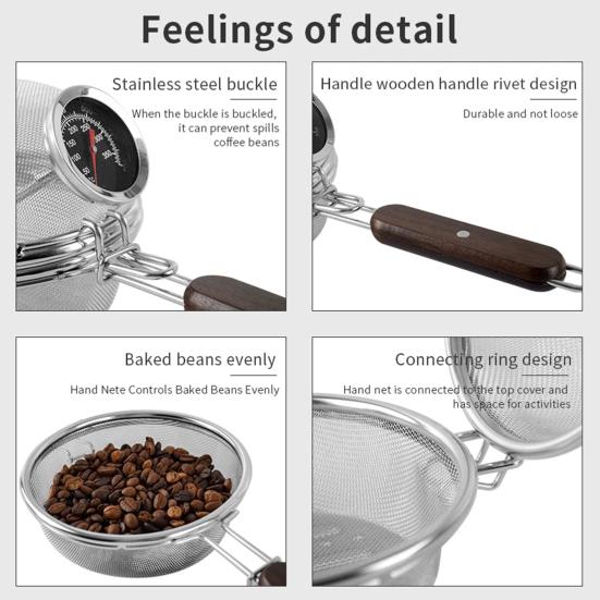 Coffee Bean Roaster Heating Evenly High Temperature Resistance Reusable Wear-resistant Smooth Surface Coffee Bean Bakeware for Home