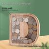Wooden Alphabet Piggy Bank: Transparent Coin Storage Box for Kids