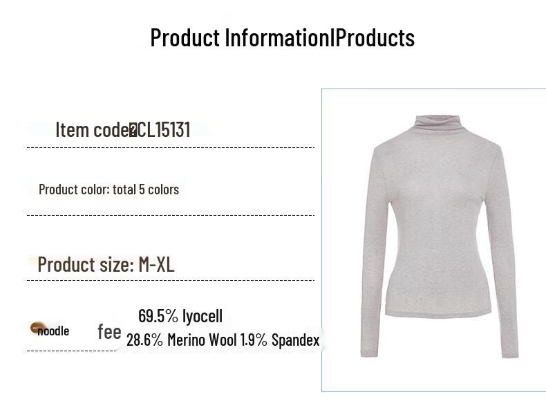G·TENNA Women's High-Neck Wool Blend Sweater CL15131