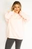 Women's Style Big Size Sweatshirt Large Size Pink 3 Threads Fleece Sweatshirt