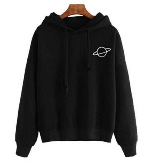 2019 Trendy Loose Casual Printed Hooded Women's Sweatshirt