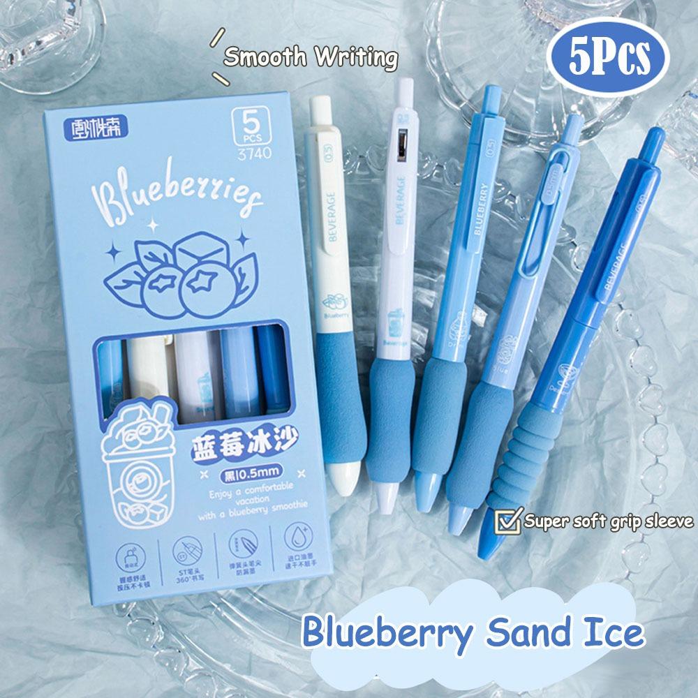

5PCS/Set Quick Drying Black Pen Soft Grip Neutral Pen New Signature Pen Students синий