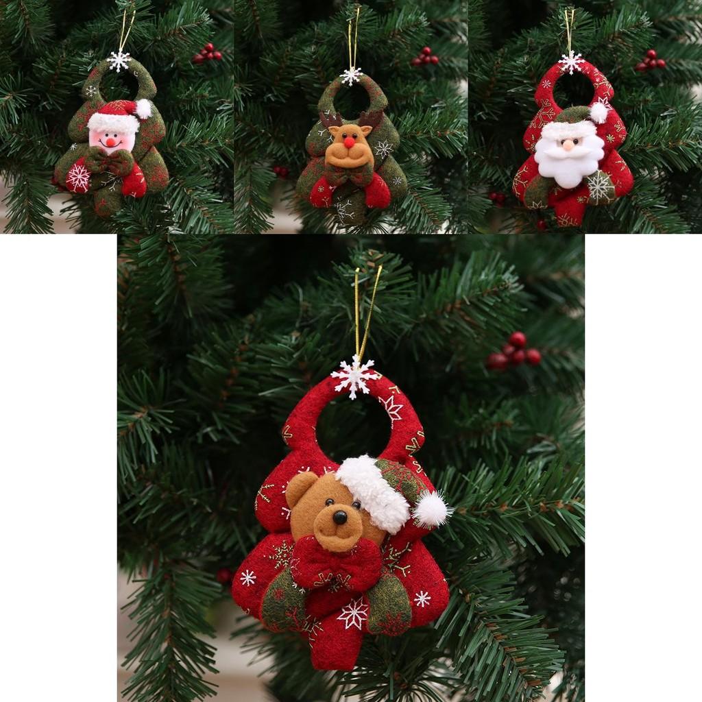 Country Style Unique Christmas Decorative Plush Hangings Featuring Santa Claus And Characters Holiday
