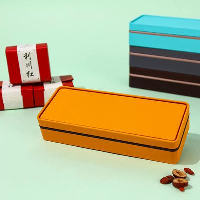 Contenitore rettangolare in banda stagnata multicolore con coperchio Scatole di latta piccole Contenitori vuoti Organizzatore di custodie per scatole di immagazzinaggio