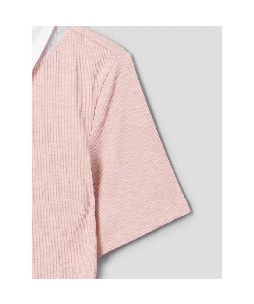 8SECONDS Collared Layered T-Shirt Light Pink