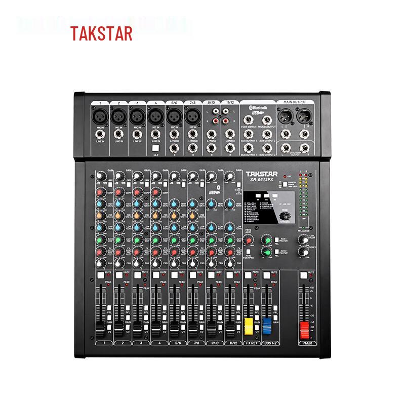 Takstar XR-0612FX 12-Channel Analog Mixer with Bluetooth