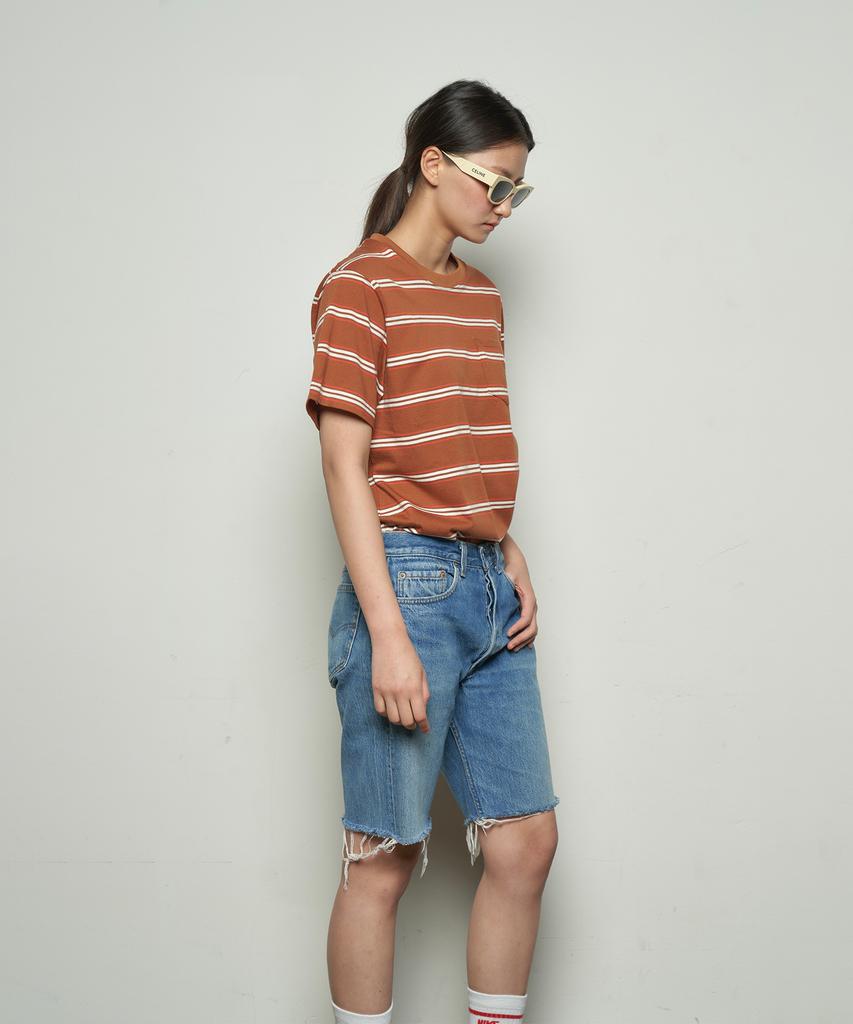 SAAI Multi Stripe Tee Brown