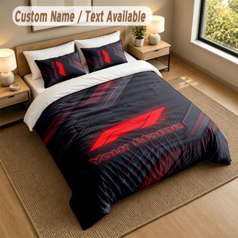 Bedding Set 1 Duvet Cover 2 Pillowcases F1 Print Soft Bed Linen Bedroom Decor