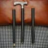 93.98 Cm Engraved Silver Handle Walking Cane Black Wooden Support Stick Handmade Elegant Walking Aid Formal Gentlemen’s Cane