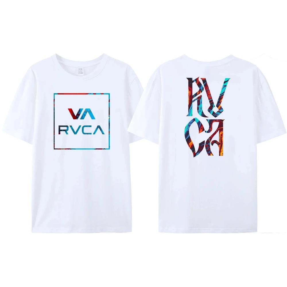T-shirt RVCA 100% Cotone Uomo Donna THE BALANCE OF OPPOSITES Maglietta T-shirt Design Oversize Manica Corta T-shirt Brand Top Abbigliamento