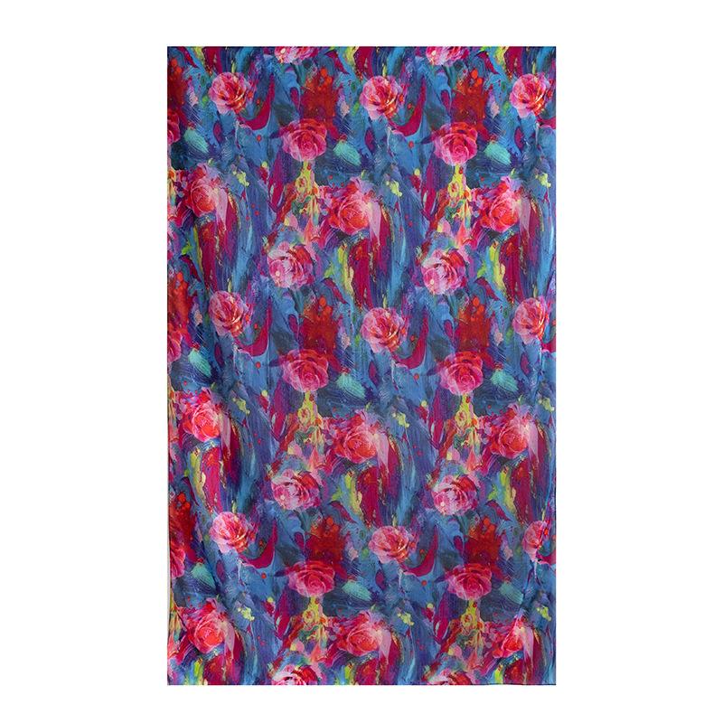 Spring  100% mulberry silk scarf women's thin shawl silk oil painting retro plain crepe satin premium long scarf