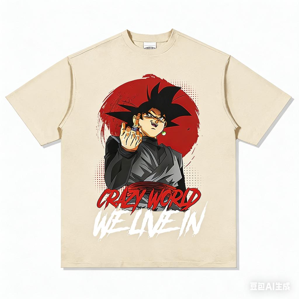 2026 New Hot Summer Dragon Ball T-shirt Oversized Goku Black Crazy World Print Vintage Gym Streetwear Unisex Men Women Kids