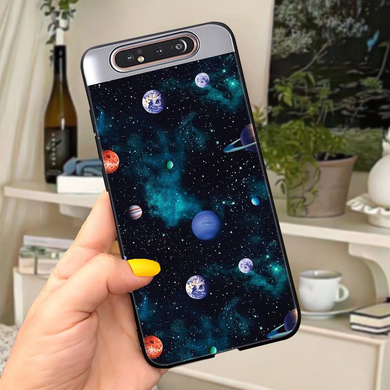 Case For Samsung A80 Case Soft Silicone Cartoon Back Cover For Samsung Galaxy A80 GalaxyA80 A 80 A805 Fundas shell Black coque