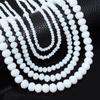 3 4 6 8 10mm Faceted Crystal Beads Porcelain White Glass Beads Loose Beads For Jewelry Making DIY Bracelets Necklace Accessories