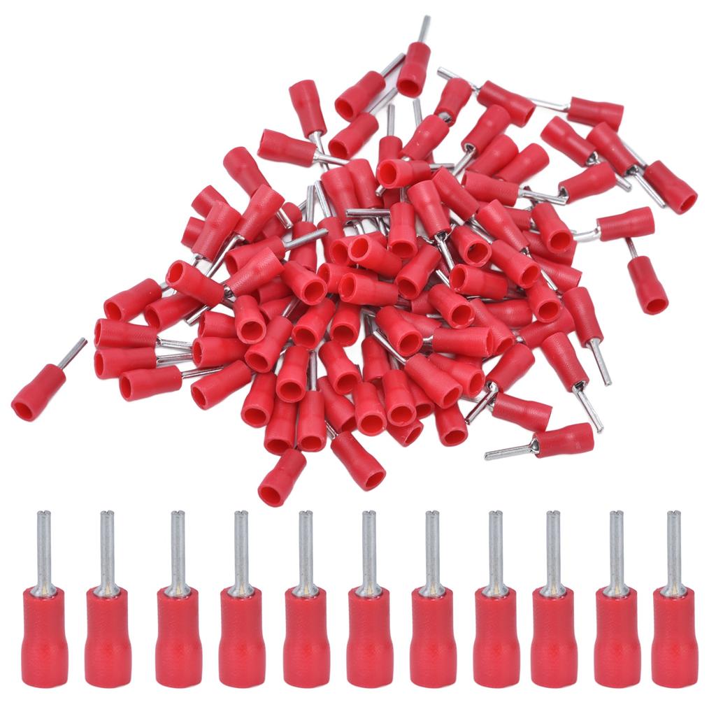 100PCS Insulated Ferrules Terminal Round Tube Pin End Crimp Connector for AWG 22‑16 Wires