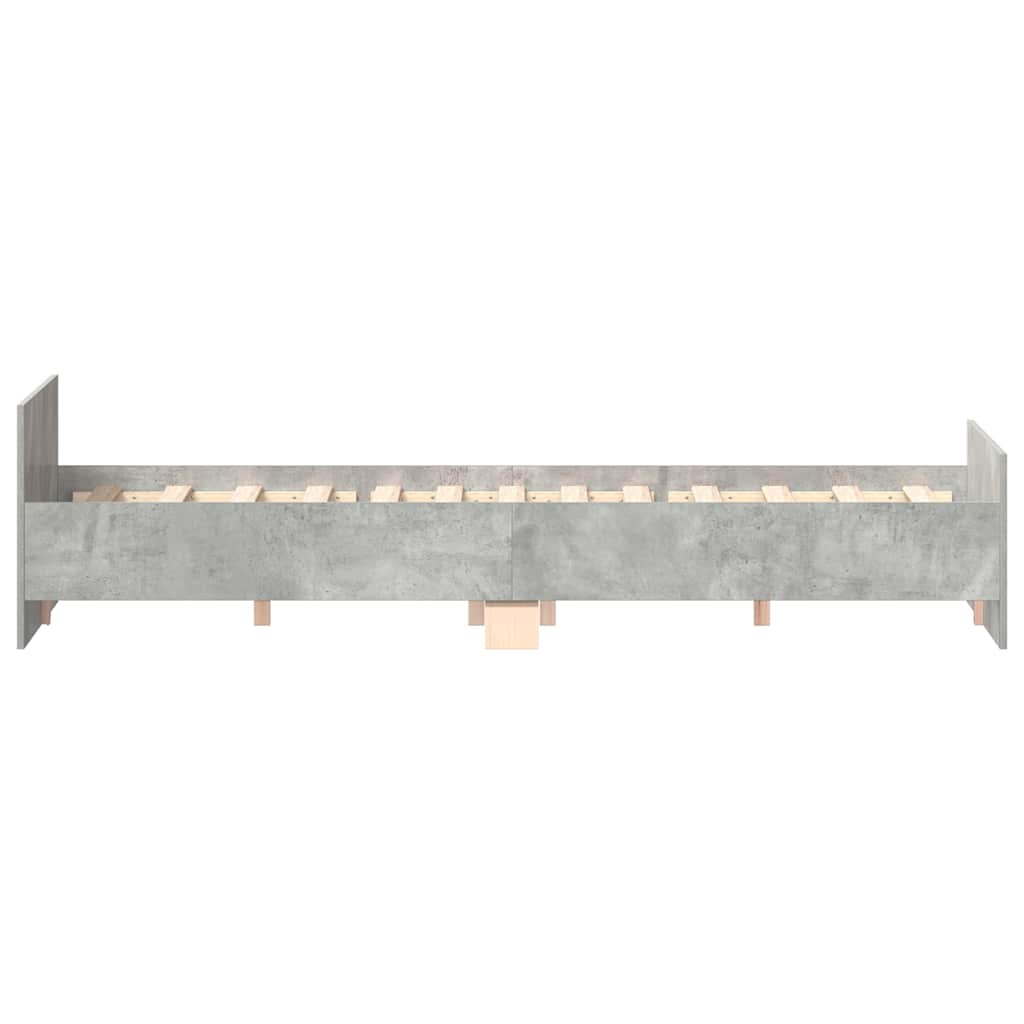 Bed Frame with Headboard and Footboard Concrete Grey 120 x 200 cm