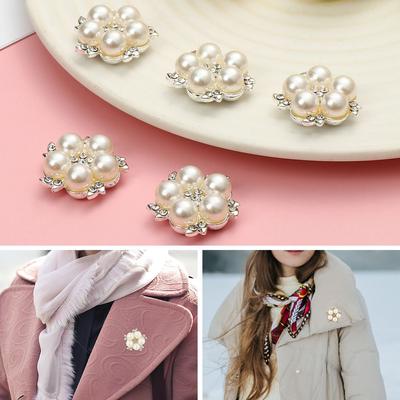 Bag Clothes Decoration Rhinestone Buttons Pearl Flower Buttons Sewing Buttons Crystal Glass Stone