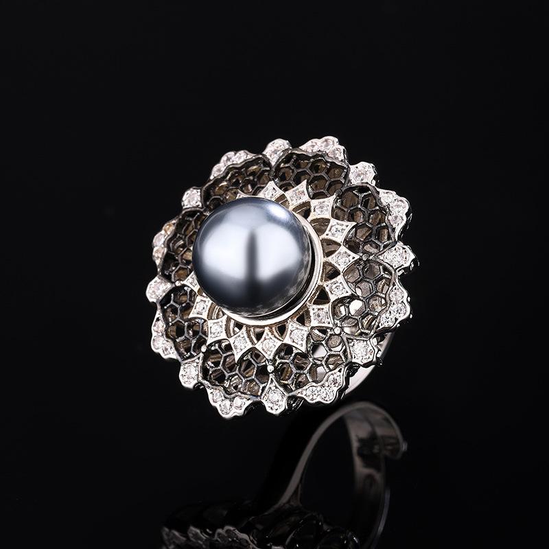 Jewelry Copper Bottom Gray-Plated Pearl Retro Brushed Set 12-10Mm