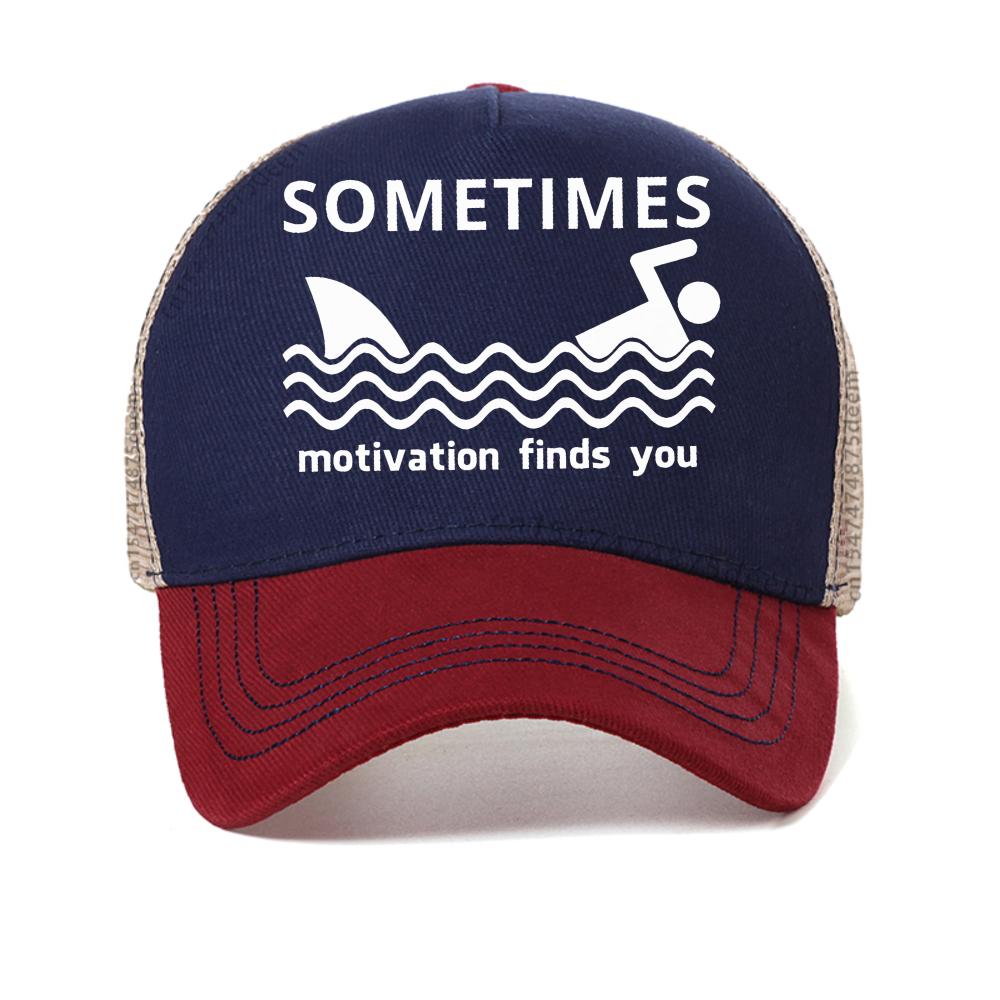 Unisex Casual Short Sleeve baseball cap   Sometimes Motivation Finds You  Surfing Graphic Summer caps with Vibrant Wave Design hat Adjustable