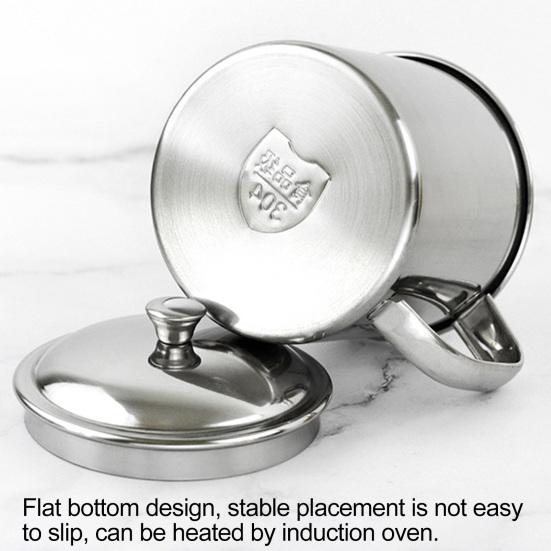 Stainless Steel Water Cup with Lid Handle Hot Cold Beverage Mug for Camping Picnic BBQ Corrosion Resistant Easy Clean Single Wall Air Beer Cup