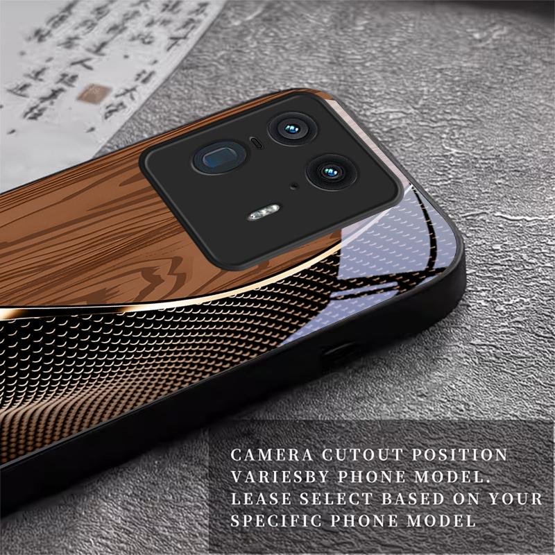 Fiber Gold Trim Black Glass Phone Case For Motorola Moto Edge 70 60 Fusion 50 Ultra 40 Neo 30 Pro 20Lite 60s 50Neo Black Cover