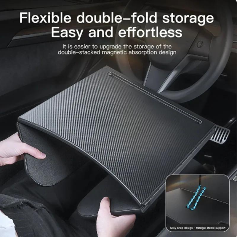 Folding Car Steering Wheel Board Laptop Foldable Desk Mount Eating Drinks Tray Holder for Tray Table for Tesla Model 3 Model Y