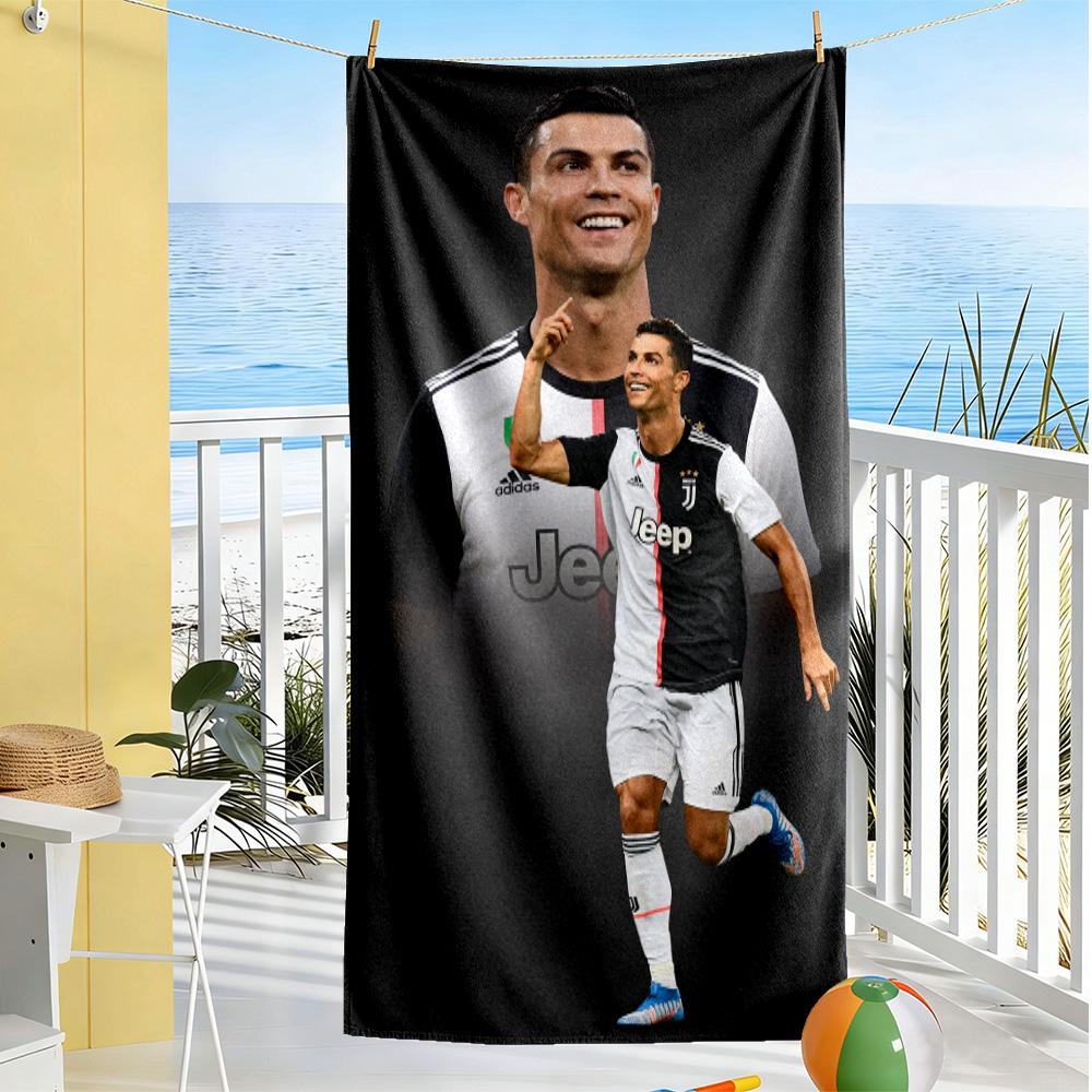 Ronaldo's Legacy Soccer Beach Towel Super Soft Microfiber Quickdry Fabric Comfortable Lightweight