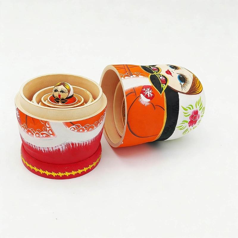 Traditional Russian Matryoshka Doll 5Piece/Set Wooden Stacking Nesting Doll Toy For Children Home Decors Souvenir Gift