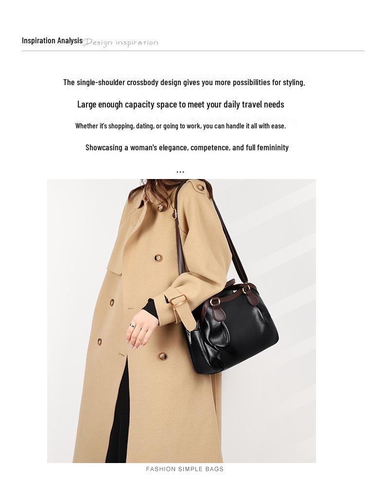 2025 Retro Multi-Layer Casual Tote Bag - Large Capacity for Middle-Aged Women, Crossbody Handbag