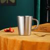 300ml Stainless Steel Water Cup Double-Layer Thermal Coffee Beer Mug with Handle Anti-fall Heat Insulation Coffee Cup Drinkware