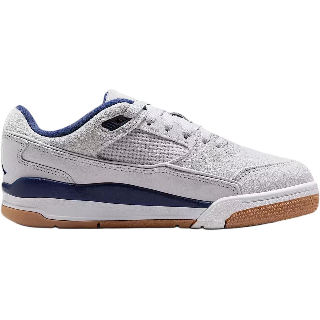 Air Jordan Jordan Flight Court GS Neutralgrau Mitternachtsblau Gummi Kinder Sneaker Weiß Gummi-Hellbraun HF3333-004