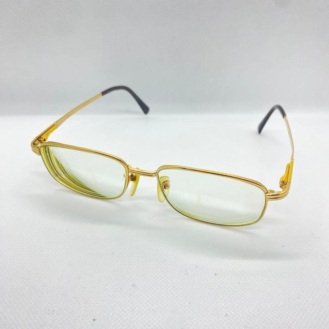 Used Burberry Glasses Gold Frame Square Vintage