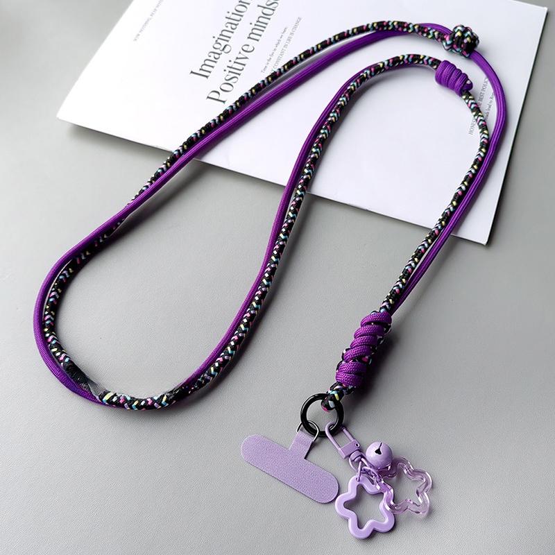 

Плетений шнурок для телефону Довгий ремінець через плече Регульований шнурок з альпіністської мотузки для занять спортом на відкритому повітрі, захист від втрати, шийний ремінець для телефону