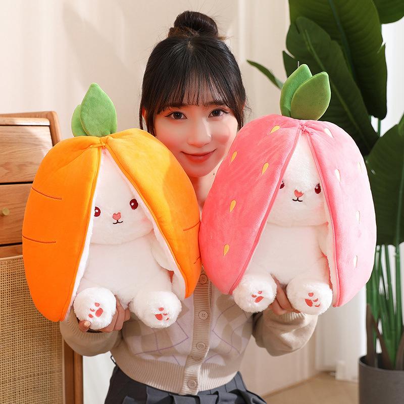 New Creative Fruit Rabbit Plush Doll Cute Little White Rabbit Doll Children's Toy Doll Gift