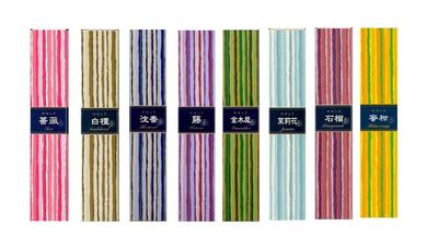 Nippon Kodo Kayuragi Sticks, Set of 8 (Rose, Sandalwood, Agarwood, Wisteria, Osmanthus, Jasmine, Tangerine, Pomegranate)