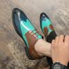 Men Business Dress Shoe Colorful Lace Up Fashion Man Casual Leather Oxfords Shoes Flat Leisure Wedding Party Shoe Men Big Size