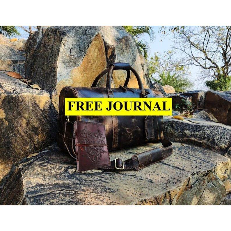 Leather Duffel Bag Vintage Carry On Weekend Bag Large Duffle Luggage Bag Gym Overnight Travel Bag gift Men Women duffel for valentines gifts