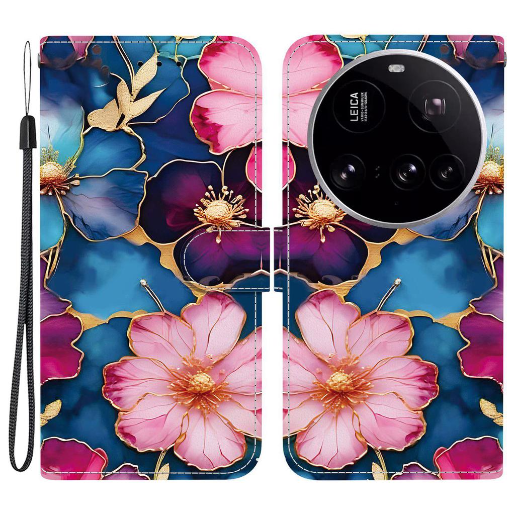 For Xiaomi 15 Ultra Wallet Case Pattern Printing Leather Stand Phone Cover with Strap