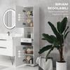 Bathroom Column in MDF with Open Shelf, Drawer and Closed Cupboard, 37x32.5x170 cm, White