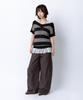 ROUGHNECK Distressed Wide Pants Brown