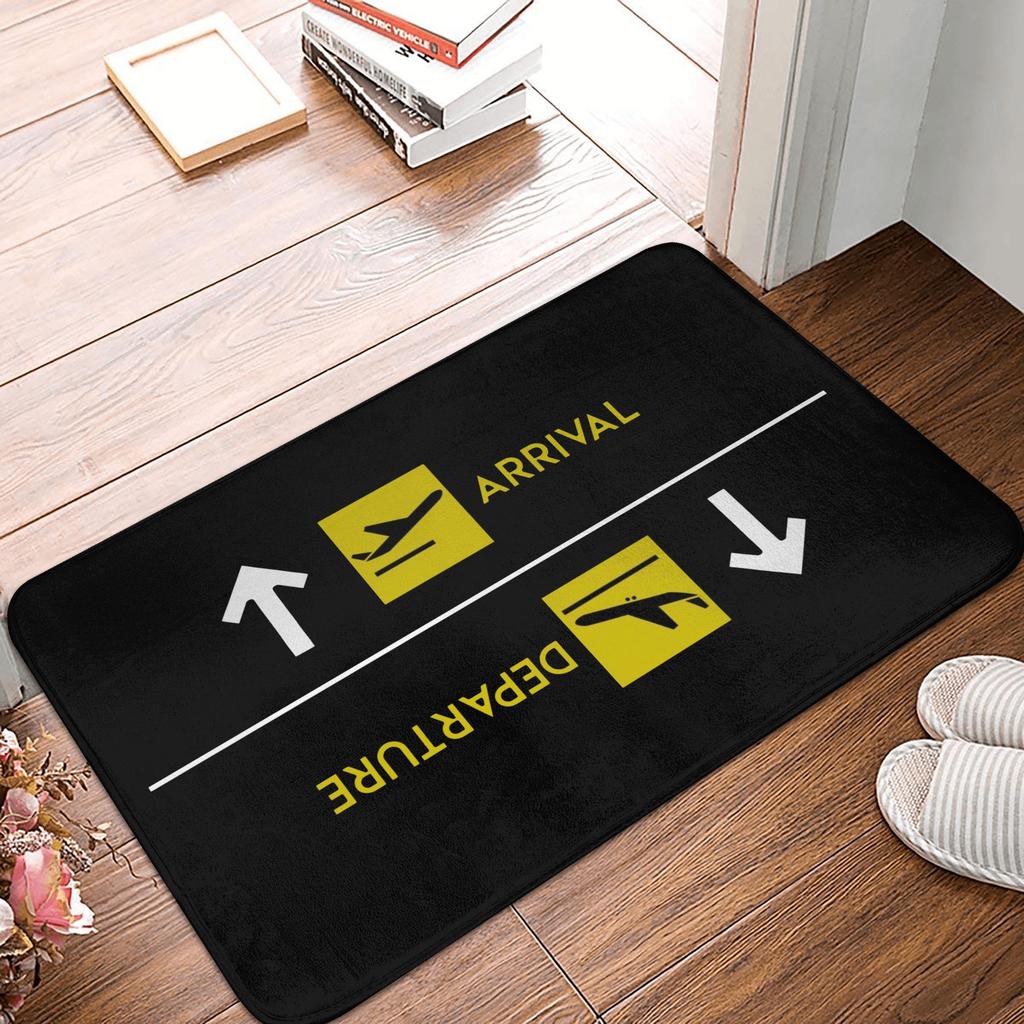 Aviation Departures Arrivals Doormat Anti-Slip Bath Kitchen Mat Bedroom Balcony Floor Door Entrance Carpet Rug