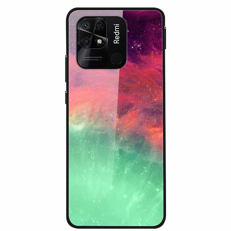 For Redmi 10C Case Luxury Tempered Glass Back Cover Hard Case For Xiaomi Redmi 10C 10 C Capa Redmi10C Shockproof Funda Coque