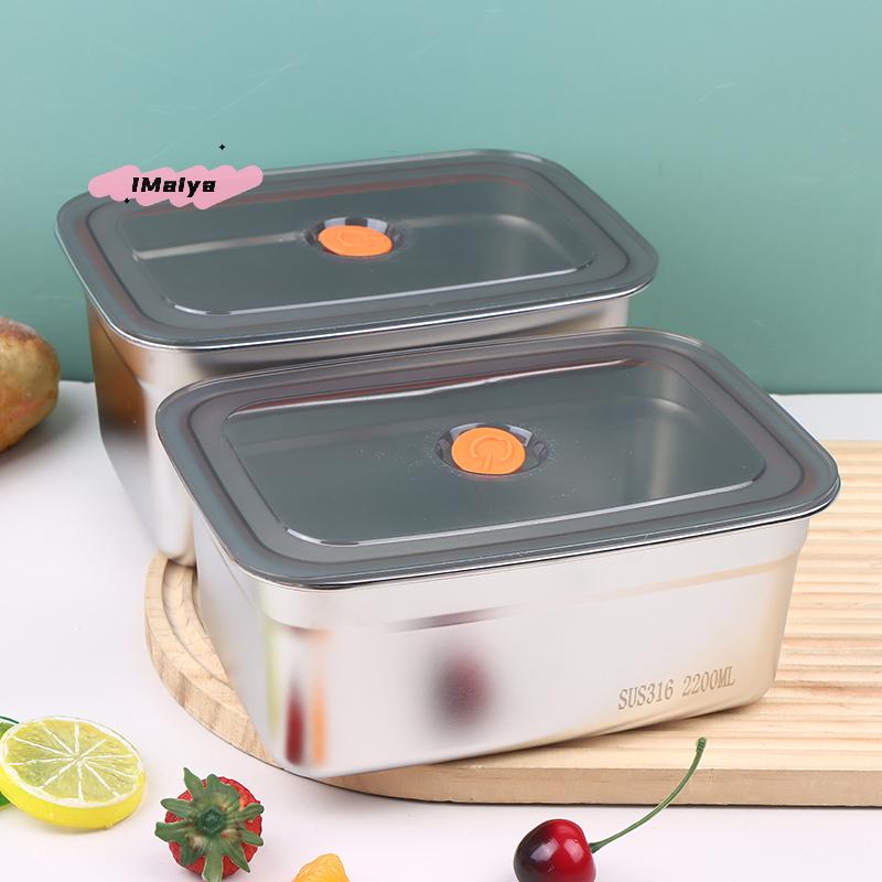 316 Stainless Steel Leak-proof Bento Box Sealed Camping Lunch Box Fresh-Keeping Fruit Container for Household Refrigerators