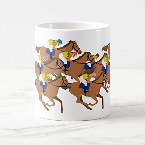 Horse Racing Jockey and Thoroughbred Illustration Mug: Photo Mug (horse Series) (B)