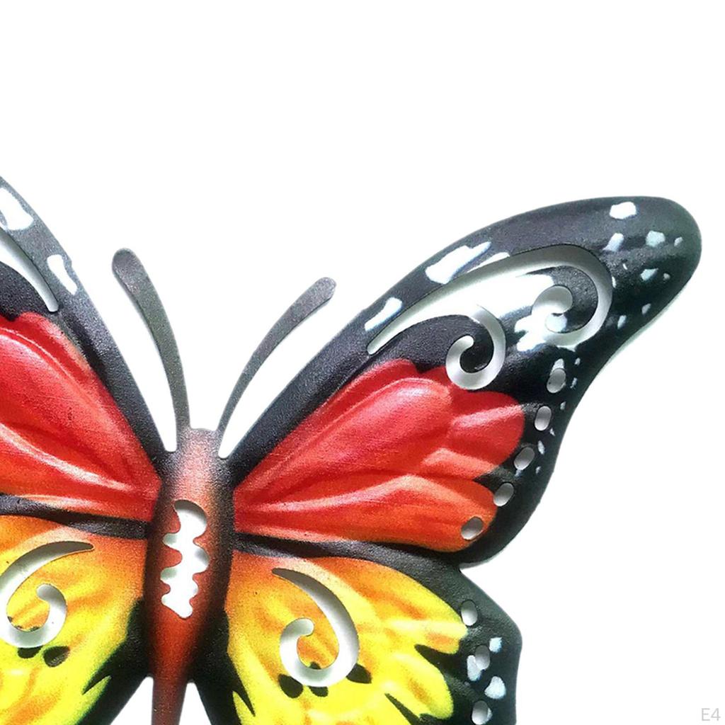 Butterfly Wall Sculpture Decoration Figurine Artwork Hanging Metal for Indoor Yard