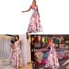 Summer Printed Sleeveless Maxi Dress With Cotton Blend Fabric For Beach Vacation