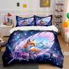 Fox and Mountain Feather Art Bedding Duvet Cover Set  (1*Duvet Cover 2*Pillowcases, Without Duvet Insert)