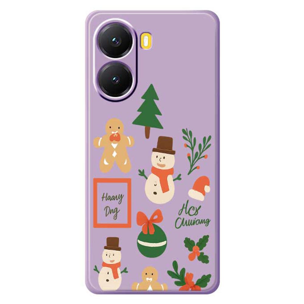For Xiaomi Redmi Turbo 4 5G/Poco X7 Pro 5G Case Christmas Snowman Pattern Printing Straight Edge TPU Phone Back Cover
