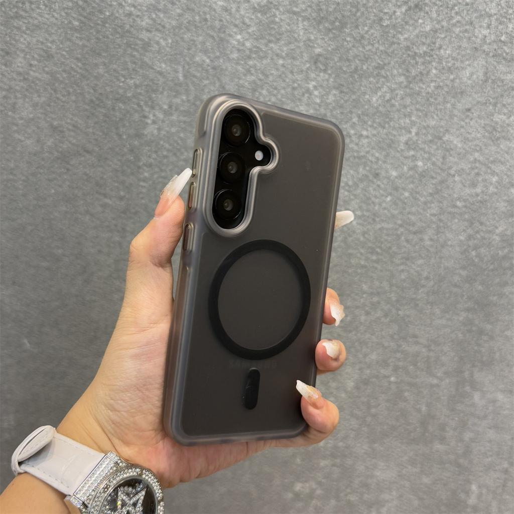 Magnetic Lanyard Matte Case for Samsung Galaxy S26 Ultra S25 Edge S24 Plus A26 A36 A15 A16 Hand Wrist Strap Frosted Cover