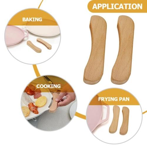 Iplusmile Multi-Griddle Handle, Wooden, Heat-Resistant, BBQ Cooking Tool